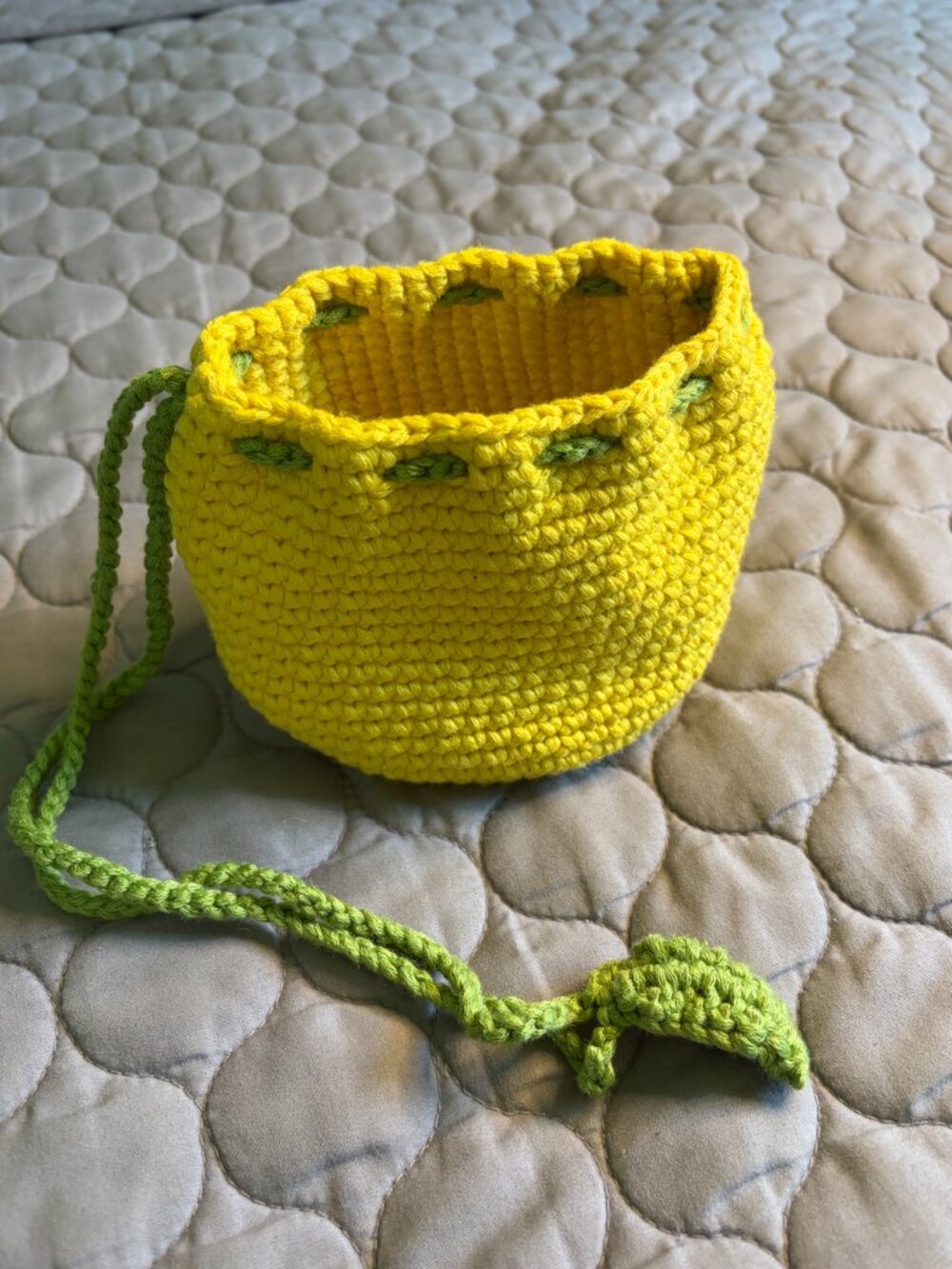 Knitted Lemon Makeup Bag